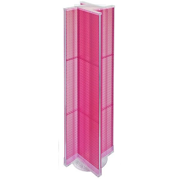 Pinwheel Pegboard Floor Display on Revolving Base. Spinner Rack Stand